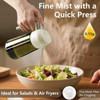 SWEET VIEW Olive Oil Dispenser and Oil Sprayer – 16oz/470ml Glass Light-Proof Oil Pourer for Kitchen, Air Fryer, Cooking, Salad, and BBQ