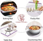 Non Stick Silicone Pastry Mat for Dough Rolling, Extra Large Silicone Baking Mat with Measurements, Baking sheet for Cookies Fondant Pie Crust, Purple 28X20 INCH