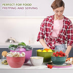 Greentainer Plastic Mixing Bowls with Lids Set for Kitchen, 5 Set Nesting Bowls for Mixing, Baking, Prepping, Cooking and Serving Food, Mixing Bowls Dishwasher, Microwave Safe