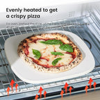 Pizza Stone, 12" x 11" x 0.47" Ceramic Coating & Cordierite Pizza Stones for Oven Grill BBQ, Heavy Duty Non Stick Baking Stone for Pizza & Bread, Unique Shape Design Grilling Stone (White)