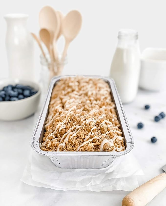 Disposable Loaf Pans With Lids Bakeware Set, 2lb, 55 Pack, 8.5x4.5 Heavy-duty Aluminum Foil Bread pan, Food Storage Container, Perfect for Baking, Storing & Take-out