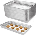 CYEAH 50 Pcs Cookie Sheets for Baking, 12.6 x 8 in Aluminum Foil Pans Durable Nonstick Aluminum Foil Trays, Disposable Aluminumm Foil Grill Topper Pan for BBQ, Outdoor Cooking and Camping