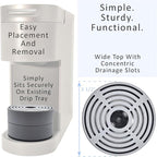 Elevate Anti-Splash Cup Riser Accessory for most Keurig K-cup, Cuisinart Single Serve, and other Coffee Makers, Adjustable for Cup Size and Drip Tray Type (Light Gray with Black Base)