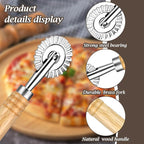 WLLHYF Pasta Cutter Wheel Ravioli Cutter Wheel with Roller Pizza Cutter Wheel Dumpling Lace Making Zinc Alloy Noodle Making Cutter for Kitchen