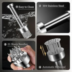 Meat Tenderizer Tool, with 21 Needles Retractable Safety Guard, 304 Stainless Steel,for Tenderizing Beef,Steak, Chicken, Turkey, Dishwasher Safe