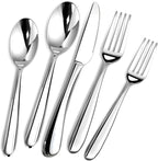 STILLOYE Heavy Duty Silverware Set for 6, 30 Piece Premium Stainless Steel Flatware Utensils Cutlery Set Including Steak Knife Fork and Spoon, Dishwasher Safe, Gift Package for Wedding Housewarming