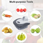 Aodaer 2 Pieces Vegetable Brush Potato Scrubber Brush Silicone Hard and Soft Side Fruit Cleaning Tools for Delicate or Tough-Skinned Vegetables, Dark Gary
