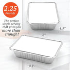 Spare Essentials 55 Pack - 2.25 LB To Go Aluminum Containers with Lids - Heat Proof Foil Tins for Meal Prep, Take Out, Freezer Meals