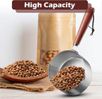 2 Cup Dog Food Scoop 304 Stainless Steel Dog Food Measuring Cups Metal Pet Scooper with Inner Precision Scale Measurement for Dogs, Cats, Birds & Rabbits