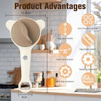 4 in 1 Multi-Purpose Jar Opener,Adjustable Stainless Steel Jar Opener,Multi-Functional Retractable Jar & Bottle Openers,Multi Size Lid Tool for Jars Cans Wine Bottles,Home Kitchen Helper (Beige)