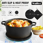 Walfos XXL Silicone Trivet 16" and Large 12" and Round & Square 7", Trivets for Hot Pots and Pans, Heat Resistant Pot Holders Hot Pads for Quartz Countertops, 7 Pack