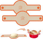 Silicone Bread Sling for Dutch Oven, 2 PCS Non-Stick & Easy Clean Reusable Silicone Bread Baking Mat with Long Handles, Easy to Transfer Sourdough Bread (2Pack Round, Orange)