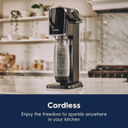 SodaStream Art Sparkling Water Maker (Red) with CO2 and Two Carbonating Bottles