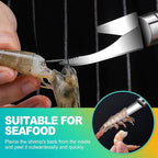 2 Pack Stainless Steel Shrimp Peeler and Deveiner Tool, Multifunctional Shrimp Cleaner Knife for Effortless Seafood Prep, Professional Shrimp Cleaning Gadget for Home Kitchen
