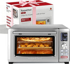 TomaChef Air Fryer Toaster Oven Combo, 26.5QT Large Capacity with Visible Window, 11-in-1 Countertop Toaster Oven, 85% Less Oil Healthy Cooker for Family, PFAS Free & Stainless Steel