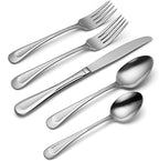 Oneida Silverware Set, Satin Sand Dune 20-Piece Everyday Flatware Set, Service For 4, Sand Blasted Finish, 18/0 Stainless Steel, Dishwasher Safe, Knives Spoons And Forks Sets (Silver, 20 Piece)