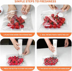 Vacuum Sealer for Food – Keeps Food Fresh up to 10× Longer, Cordless & rechargeable & strong suction for storage & sous vide(Handheld Vacuum Sealer + 10 Reusable Vacuum Bags)
