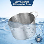LOLYKITCH 3 Quart Stainless Steel Steamer Pot with Glass Lid, 3-Ply Steaming Pot for Cooking, 2 Tier Induction Steamer Pot for Tamales Seafood Vegetables Dumplings Stock Pot, Thick