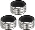 PATIKIL 3 Pcs Wine Bottle Collars, Stainless Steel & Velvet Felt Bottle Drip Ring Anti-overflow Wine Drip Catcher Accessories for Kitchen Bar Party Beverage, Black (Regular)