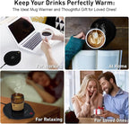 25W Electric Candle Warmer for Coffee Mugs, 75℃ Heating & Auto Shut-Off, Spill-Proof Desk Warmer for Beverages (Black)
