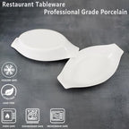 5 x 8 Inch Ceramic Oval Au Gratin Baking Dishes 12 OZ, Set of 4 Banana Split Bowls, for 1 or 2 Person Servings, Bakeware with Handle(10.3 IN) for Kitchen and Home, Oven & Microwave Safe