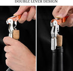 HYZ 2-Pack Wine Opener Waiter Corkscrew, Professional Wine Key for Servers, Bartender with Foil Cutter, Manual Wine Bottle Opener Double Hinged (Orange)