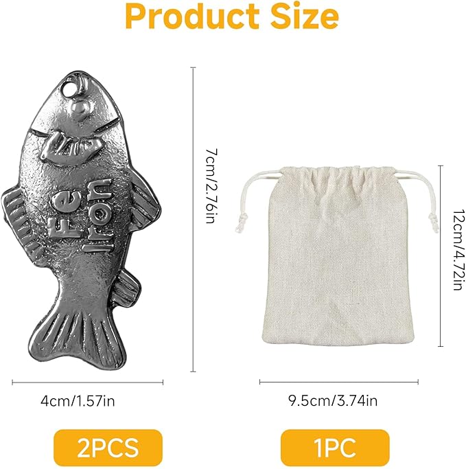 2 Pcs Iron Fish Cooking Tool, Lucky Iron Fish For Iron Deficiency, Natural Iron Supplement To Support Iron Levels For Vegans, Athletes, Children, Iron Fish For Cooking, Great Gift