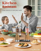 Electric Salt and Pepper Grinder Set with Storage Base, Stainless Steel Rechargeable Salt and Pepper Grinder Set with 4.5 oz Large Capacity, 1.8" Wide Mouth, Adjustable Coarseness, Ideal for Kitchen