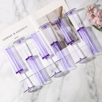 24 PCS Purple Champagne Flutes Plastic 5.4 OZ Champagne Flutes Acrylic Reusable Pastel Colored Plastic Glasses Long Stem Wine Glasses Toasting Wedding For Party Birthday Anniversary