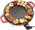 Non-Stick Electric Indoor Grill Pan, Indoor Smokeless Electric Griddle, 2026 Upgraded Smokeless Indoor Electric Grill & Nonstick Griddle for Steaks, Burgers and Indoor Cooking (Without Accessory)