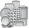 Country Kitchen Nonstick Stackable Bakeware Set - Heavy Duty, Durable, Easy Release Baking Set, Silver, 10 Pcs