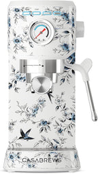 CASABREWS CM5418 Espresso Machine 20 Bar, Small Espresso Maker with Steam Milk Frother, Stainless Steel Coffee Machine with 34oz Removable Water Tank for Cappuccino, Latte Machine, Blue Willow