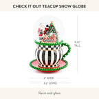 MACKENZIE CHILDS Snow Globe, Christmas Decor for Living Room, Check It Out Teacup