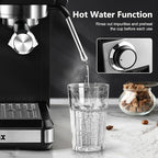 Espresso Machine with Grinder, 20 Bar Professional Expresso Coffee Machines with Milk Frother Steam Wand, Espresso Maker with 60oz Removable Water Tank, Cappuccino & Latte Machine for Home (Black)