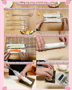 Clear Sushi Bazooka – Easy Sushi Making Kit for Beginners & Professionals | DIY Sushi Maker mold for Perfect Rolls at Home | Fun Japanese Cooking Gadget for Family, Parties & Gift