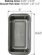 Ecolution Bakeins Large Loaf Pan – PFOA, BPA, and PTFE Free Non-Stick Coating – Heavy Duty Carbon Steel – Dishwasher Safe – Gray – 9.25” x 5.125” x 2.75”