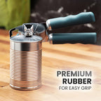 Zulay Kitchen Heavy Duty Stainless Steel Can Opener Manual with Bottle Opener - Rust Proof Manual Can Opener With Turn Knob & Comfy Soft Grip Handles - Green
