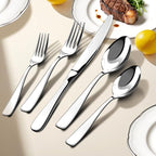 Silverware Set for 12, 60 Piece 18/10 Stainless Steel Flatware Utensils Cutlery Set, Mirror Polished knives Forks and Spoons Silverware Sets,Dishwasher Safe for Dinner Home Kitchen Wedding Party
