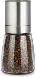 Gulex® Pepper Grinder Pepper Mill, Salt Grinder Refillable,(Single Package) Adjustable Coarseness Black Pepper Grinder, Stainless Steel Sea Salt Shaker with Ceramic Rotor (1 pack) (1 Pack Model 2)