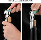 HYZ 2-Pack Wine Opener Waiter Corkscrew, Professional Wine Key for Servers, Bartender with Foil Cutter, Manual Wine Bottle Opener Double Hinged (Dark Green)