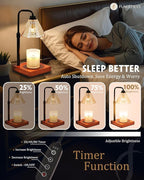 Vintage Candle Warmer Lamp with Timer Dimmer, Adjustable Height, House Warming Christmas Birthday Gifts for Women Mom, White Candle Lamp Warmer, Wax Warmer Lamp for Jar Candles with 2 Bulbs