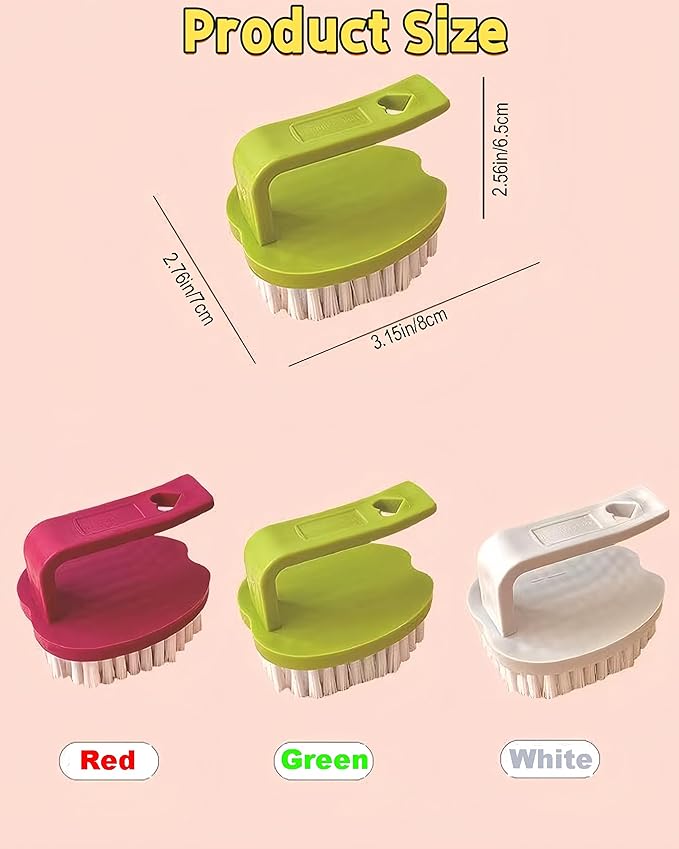 Vegetable Scrubber Brush- 3 Pack Fruit and Vegetable Brushes,Vegetable Brush Scrubber for Food,Veggie Wash Brush with Stiff Bristles Vegetable Cleaner Brush for Fruits,Potatoes,Carrots & More