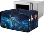Starry Sky Ocean Turtle Print Toaster Oven Dust-proof Cover, Heat-resistant Anti Fingerprint Microwave Oven Cover, Compatible with Most Small Appliance (Medium-16.1 * 19.71 * 10 inches)