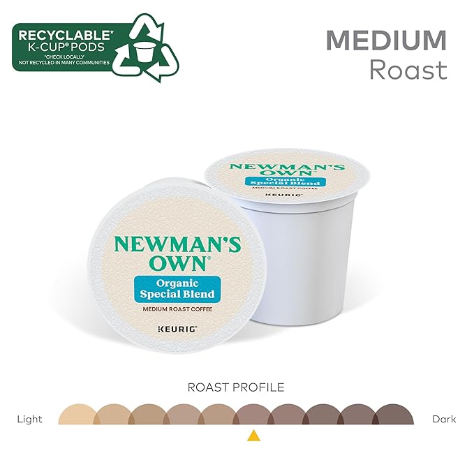 Newman's Own Organics Newman's Special Blend, Keurig Single-Serve K-Cup Pods, Medium Roast Coffee, 32 Count