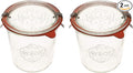 WECK Canning Jars 742 Mold Jars made of Transparent Glass - Eco-Friendly Canning Jar - Storage for Food, Yogurt with Air Tight Seal and Lid - 1/2 Liter Tall Jar Set - (2 Jars)