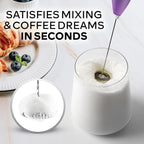 Zulay Kitchen Powerful Milk Frother Wand With 4 AA Duracell Batteries - Ultra Fast Handheld Drink Mixer - Electric Whisk Foam Maker for Coffee, Lattes, Cappuccino, Matcha & Creamer - Galaxy