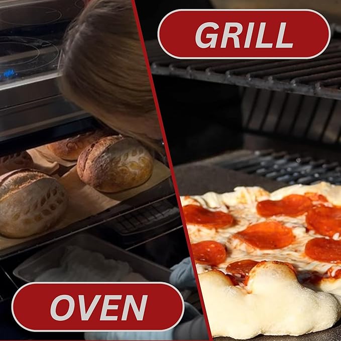 ThermiChef 14" by 20" Pizza Steel (1/4" Thickness) - Multipurpose Cooking Steel for Ovens & Grills - Made in the USA