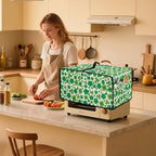 Four Leaf Clover Print St. Patrick's Day Toaster Oven Cover Anti Scratch Microwave Cover for Kitchen Countertop Appliance Dust Protector Decorative Oven Accessories, Green, L