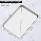 Baking Sheet Set of 5, Bastwe 18 inch Commercial Grade Stainless Steel Baking Pan, Professional Bakeware Oven Tray, Healthy & Non-toxic, Rust Free & Mirror Finish, Easy Clean & Dishwasher Safe