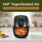Elite Gourmet EAF2612D Personal 2.1Qt Compact Space Saving Programmable Hot Air Fryer, Oil-Less Healthy Cooker, Timer & Temperature Controls, 1000W, Black